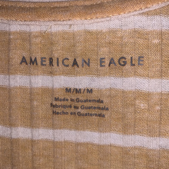 Ribbed, lettuce cut, Yellow & White, striped AE, M - Picture 2 of 2